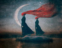 Scarlet Veils by the Shore